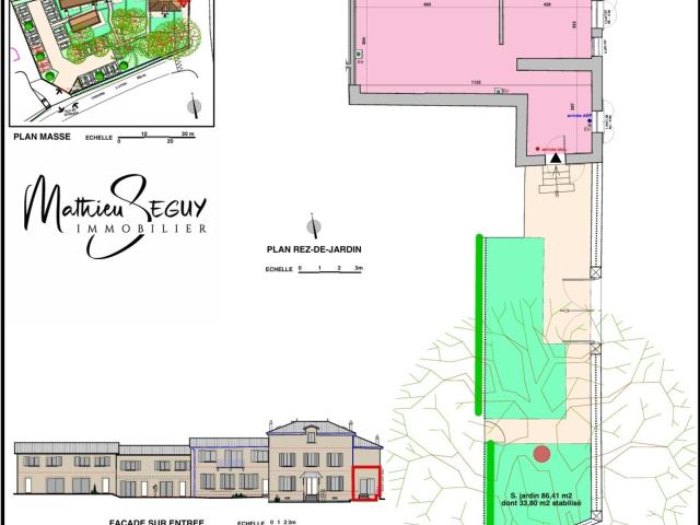GREZIEU LA VARENNE plateau appartement T3 de 63,59 m² avec jardin de 86.41 m² avec 2 stationnements