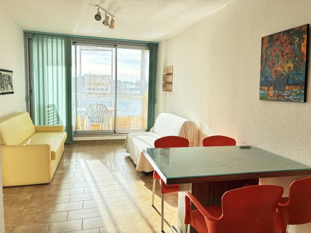 GRUISSAN PORT RIVE GAUCHE APPARTEMENT T2 AVEC TERRASSE ET LOGGIA VUE PORT ET TOUR DE GRUISSAN!