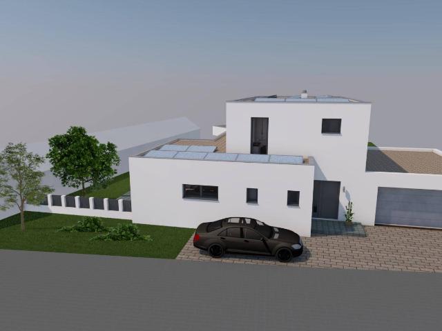 Grundstück mit moderner Neubau Visualisierung Haus optional & separat direkt beim Bauträger erhältlich