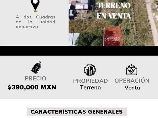 Grupo Inmobiliario Tec Home VENDE, terreno a dos cuadras de Unidad Deportiva en Tecolotlán, Jalisco
