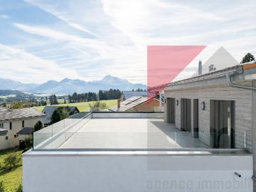 Gumefens Neue, hochwertige Attikawohnung mit Blick auf den See und die Voralpen