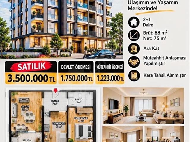 GÜNGÖREN MERKEZ MAH. KENTSEL DÖNÜŞÜM 2+1_88M2 ARA KAT