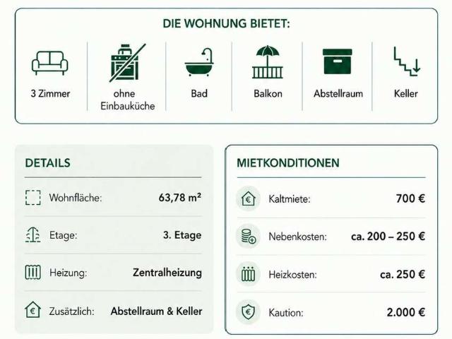 Gut geschnitten: 3 Zimmer Wohnung in Bremen Blockdiek