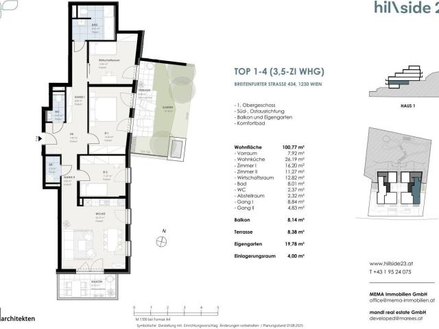 Gut geschnittene Gartenwohnung mit 3,5 Zimmer zu verkaufen!