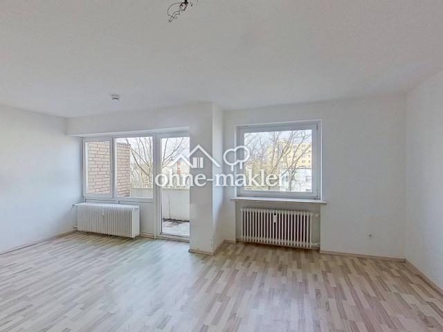 Gut geschnittene 1 Zimmer Wohnung mit Balkon und Tageslichtbad