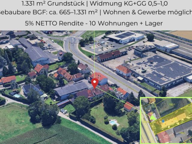 Gute Lage Triesterstraße! Zinshaus mit 10 Wohnungen + Lager | 549 m² vermietet | ca. 3.300 Netto/Monat