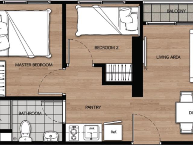 ห้องมุม / 2 นอน/ แอร์ 3 ตัว / พร้อมอยู่ ให้เช่าคอนโด Notting Hill Sukhumvit Praksa ใกล้ BTS แพรกษา 700M ของครบ พร้อมอยู่