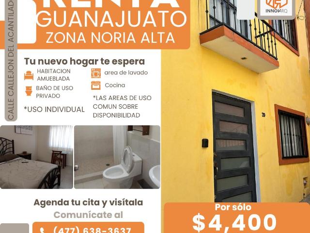 HABITACION AMUEBLADA EN NORIA ALTA, GUANAJUATO
