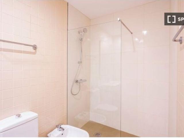 Habitación individual con cama de matrimonio en piso compartido