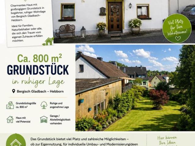 Haus mit großem Grundstück und schönem Garten