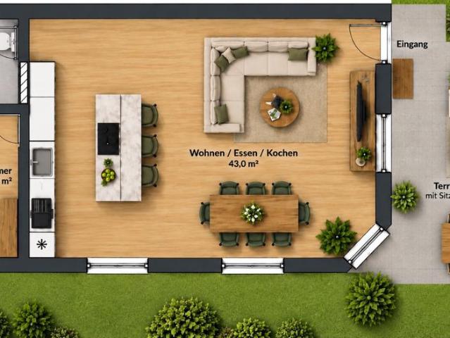 Haus ca. 55 m² mit eigenem Garten & Terrasse