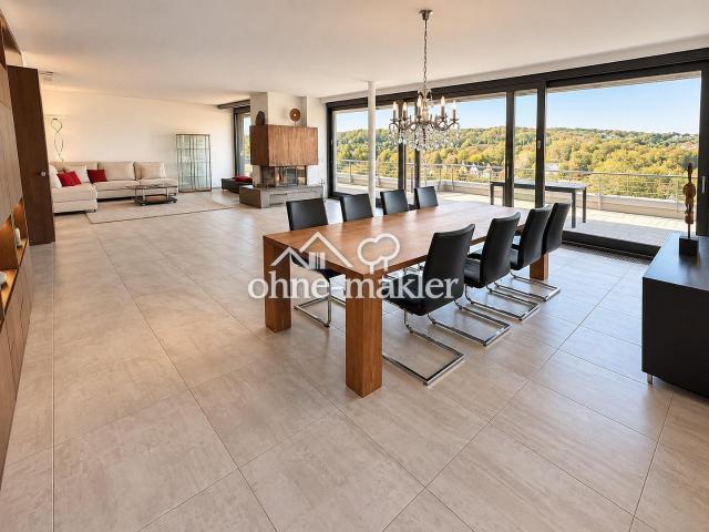 Haus im Haus: Provisionsfrei, 293 m² Penthouse auf 3 Ebenen, 148 m² Außenfläche, Loft, Fernblick