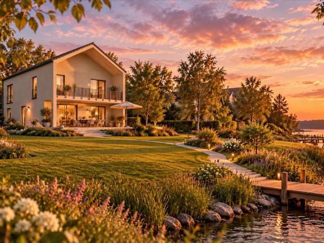 Haus West am Dämeritzsee: Stadtvilla Novo auf eigenem 1.400 m² Seegrundstück mit Steg