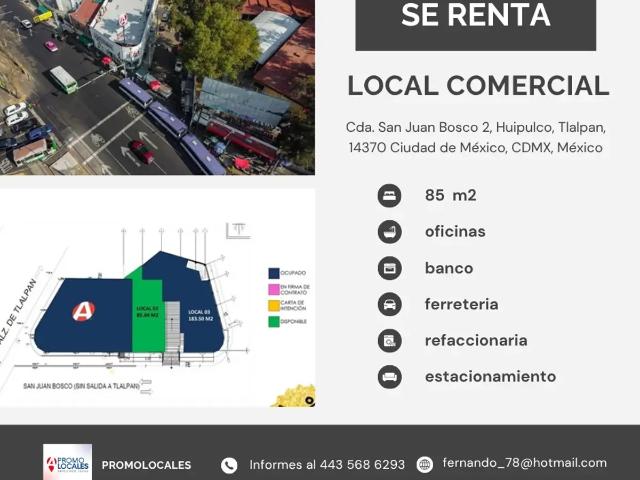 ¡Haz crecer tu negocio en Huipulco, Tlalpan! Local disponible en Cda. San Juan Bosco #2