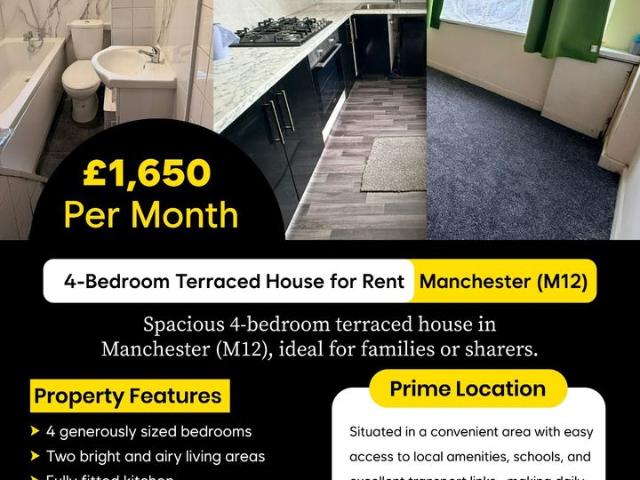 Hemmons Road, Longsight, Manchester M12, 3 bed terraced house to rent, £1,350 pcm | PrimeLocation