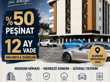 Hedef İnşaat'tan Kanuni Ortaokulu Yanı %50 Peşin 12 Ay Vade