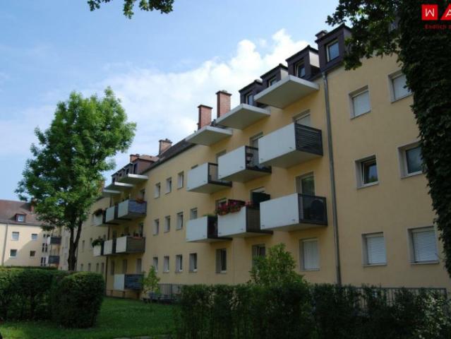 Heimkommen und wohlfühlen ansprechende 2 Raum Wohnung mit Balkon in zentrumsnaher Grünlage, am Bindermichl mitten in Linz! Optimale Infrastruktur vorhanden!