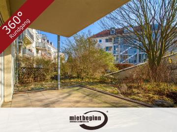 HELL & FREUNDLICH – BEZUGSFREI – GROSSE TERRASSE – WANNENBAD – TG PARKER