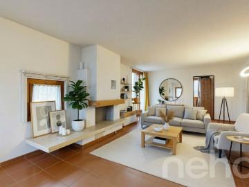 Helle 4.5 Zimmerwohnung mit Cheminée, Balkon, Grünblick. Nähe Thun