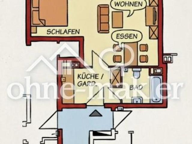​Helle 1 Zimmer Wohnung mit Balkon nahe Altstadt Buxtehude