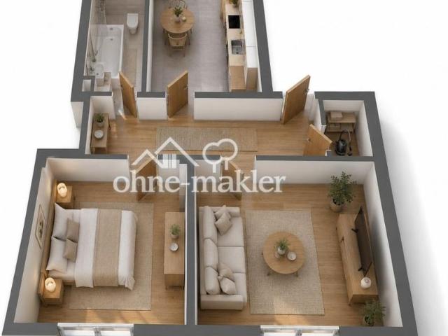 Helle 2 Zi Wohnung im 3. OG frisch renoviert