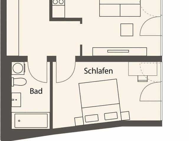 Helle 2 Zimmer Wohnung mit Einbauküche