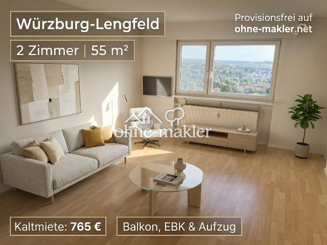 Helle 2 Zimmer Wohnung mit Südbalkon und Weitblick in Würzburg Lengfeld
