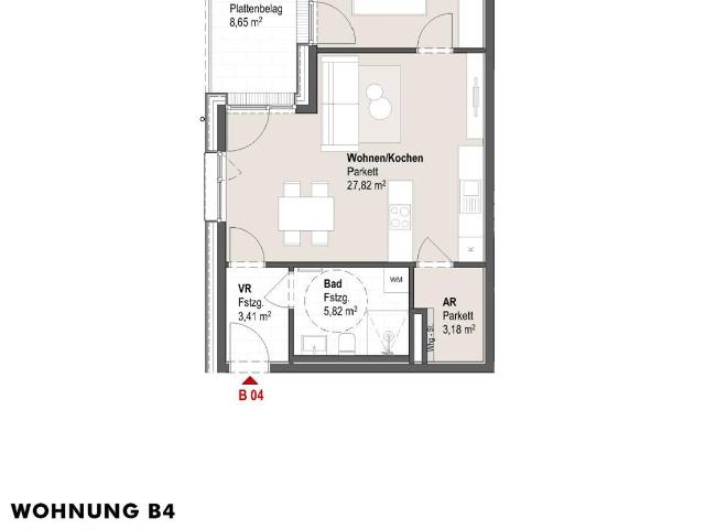 Helle 2 Zimmer Wohnung im Obergeschoss mit Balkon