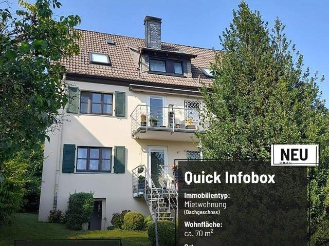 Helle 2 Zimmer Dachgeschosswohnung mit EinbaukÃ¼che und Tageslichtbad
