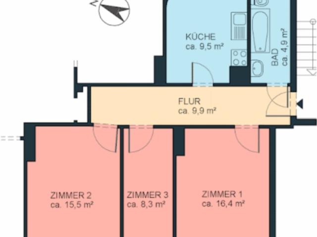 Helle 2,5 Zimmer Wohnung in Hamburg Hamm Zwischenmiete 01.11. – 23.12.2026