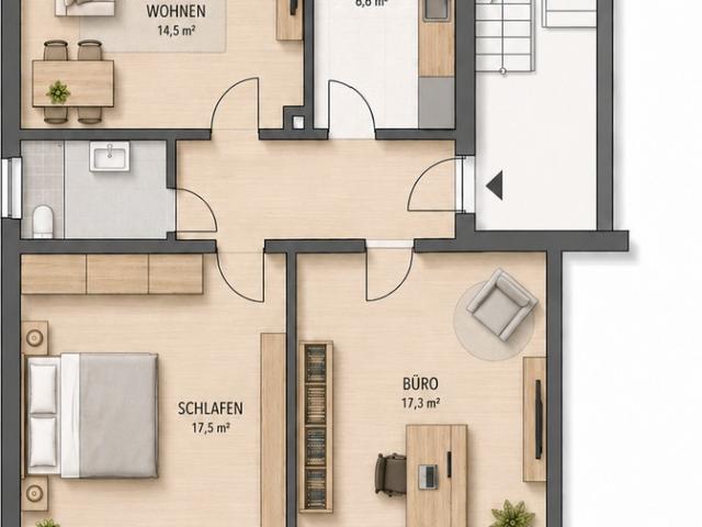 Helle 3 Zimmer Wohnung mit Balkon