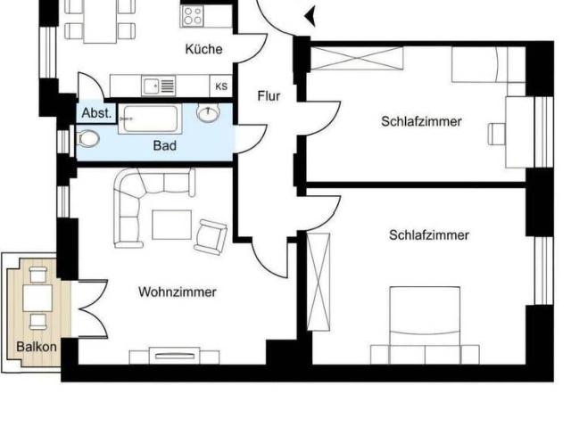 Helle 3 Zimmer Wohnung mit Balkon und moderner Einbauküche in Berlin Johannisthal – ab sofort