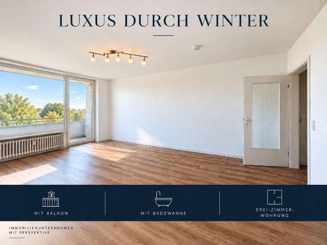 Helle 3 Zimmer Wohnung mit Balkon und Badewanne