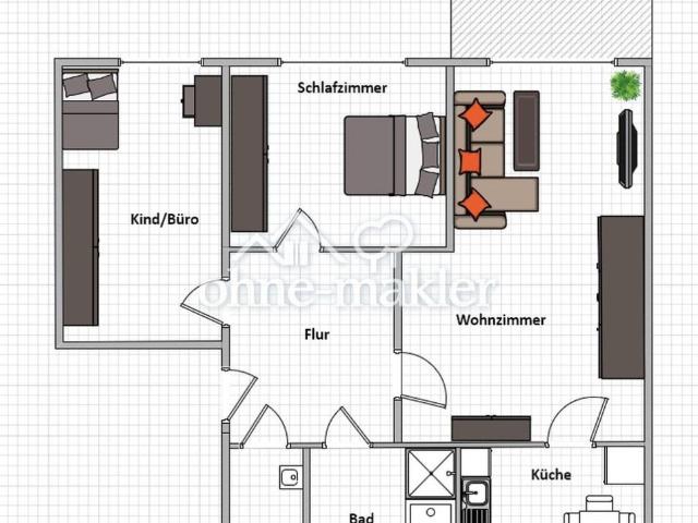 Helle 3 Zimmer Wohnung mit Balkon und Carport Stellplatz