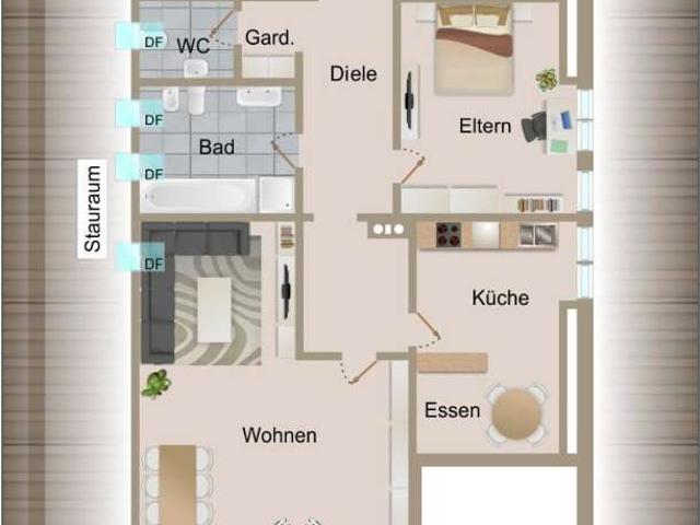 Helle 3 Zimmer Wohnung mit Einbauküche und Gartennutzung – 105 m² in Senden