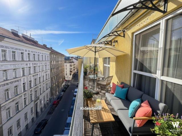 Helle 3 Zimmer Wohnung mit 17m2 Terrasse nahe Naschmarkt | Klima | 3 Gehminuten U4xU2 Pilgramgasse