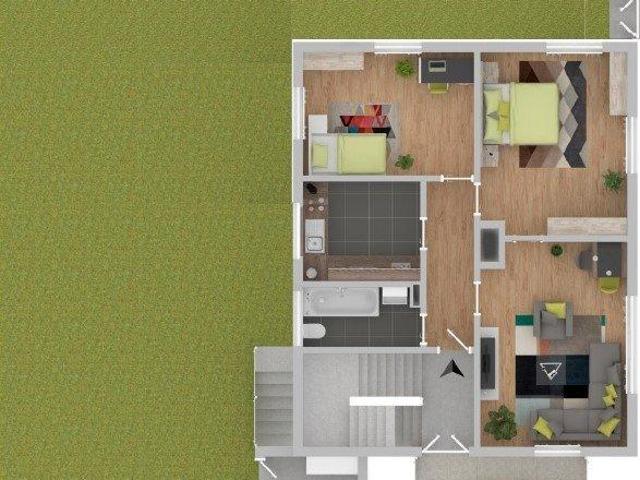 Helle 3 Zimmer Wohnung mit großem Garten, Balkon, Garage