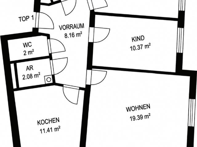 Helle 3 Zimmer Wohnung mit Loggia und Einbauküche