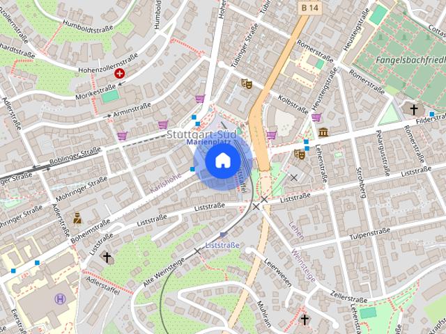 Helle 3 Zimmer Wohnung mit PKW Stellplatz in zentraler Lage von Stuttgart Süd