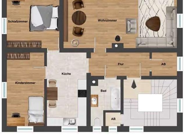 Helle 3 Zimmer Wohnung in Beucha