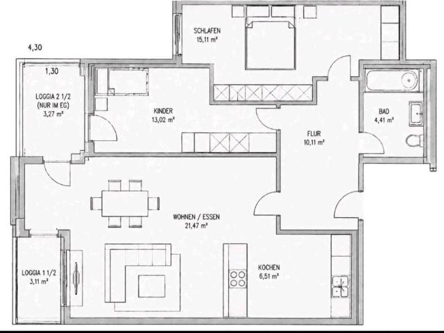 Helle 3 Zimmer Wohnung zu verkaufen