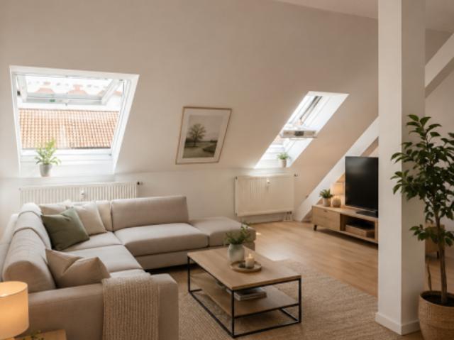 Helle 3 Zimmer DG Wohnung mit Balkon im Bahnhofsviertel