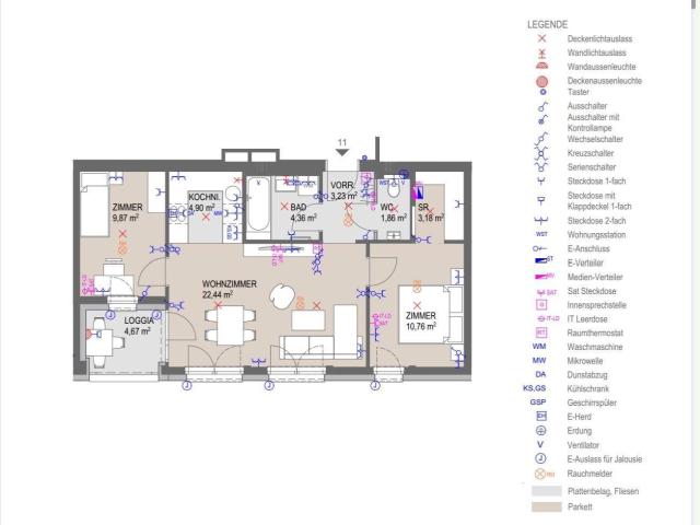 Helle 3 Zimmer Genossenschaftswohnung mit Loggia – sehr gute Verkehrsanbindung