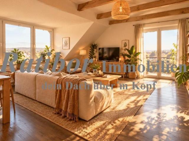 Helle 3 Zimmer Mansardenwohnung mit Balkon und Garage in zentraler Wohnlage Nähe Schulzentrum