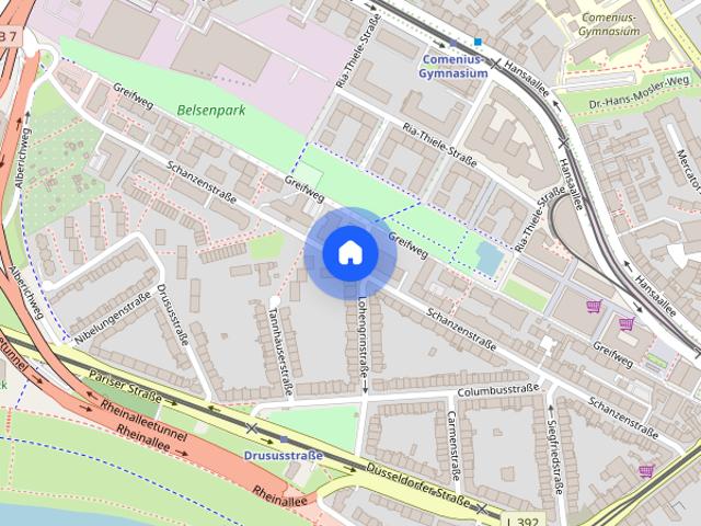 Helle 3 Zimmerwohnung in Düsseldorf Oberkassel Wentzel Dr