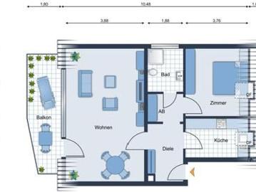 Helle und gepflegte 2 Zimmer Dachgeschosswohnung mit großzügigem Balkon in Bad Oeynhausen
