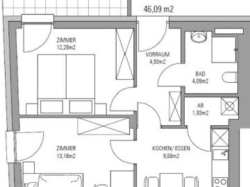 Helle und gut aufgeteilte 2,5 Zimmer Wohnung in Mariatrost mit Terrasse!