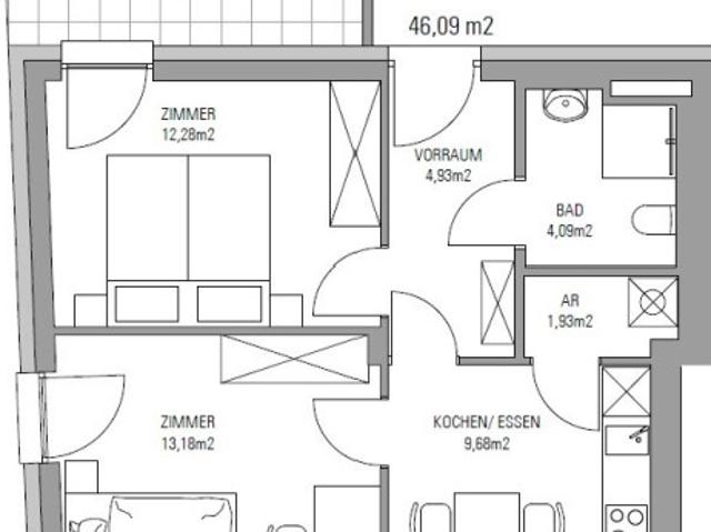 Helle und gut aufgeteilte 2,5 Zimmer Wohnung in Mariatrost mit Terrasse!
