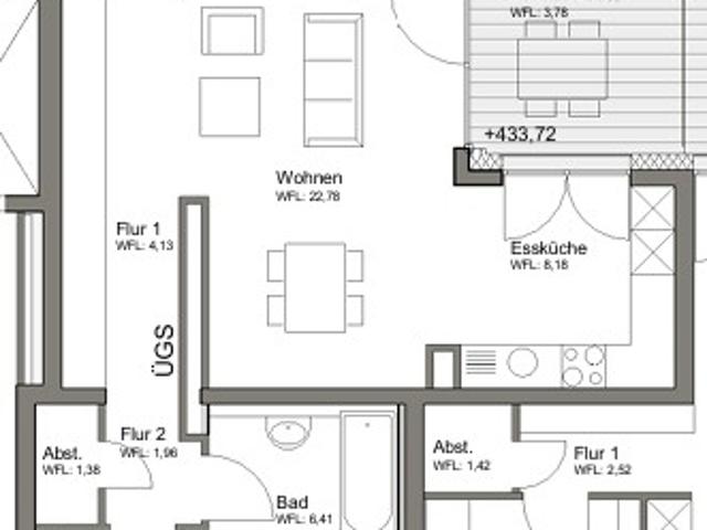 helle und gut geschnittene Wohnung