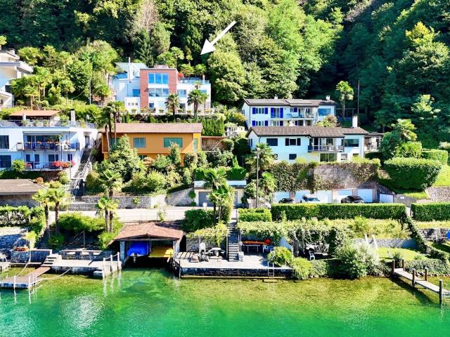 Helle Villa mit Garten, Pool und Blick auf den Luganer See